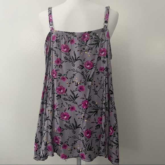 Grey Floral Challis Button Cami - Picture 5 of 6
